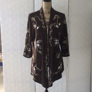 Chic Embroidered Brown Jacket.  #640
